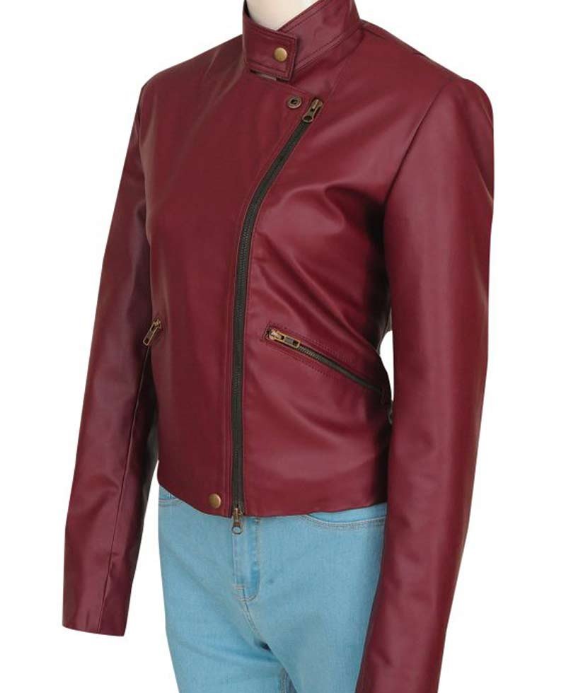 Macgyver Tristin Mays Maroon Leather Jacket